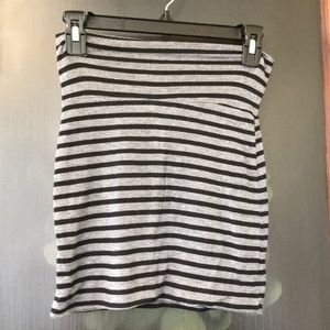 Grey and black stripped mini skirt by Mind Code